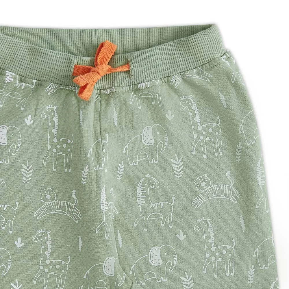 100% Cotton Full Length Boy Joggers, Green