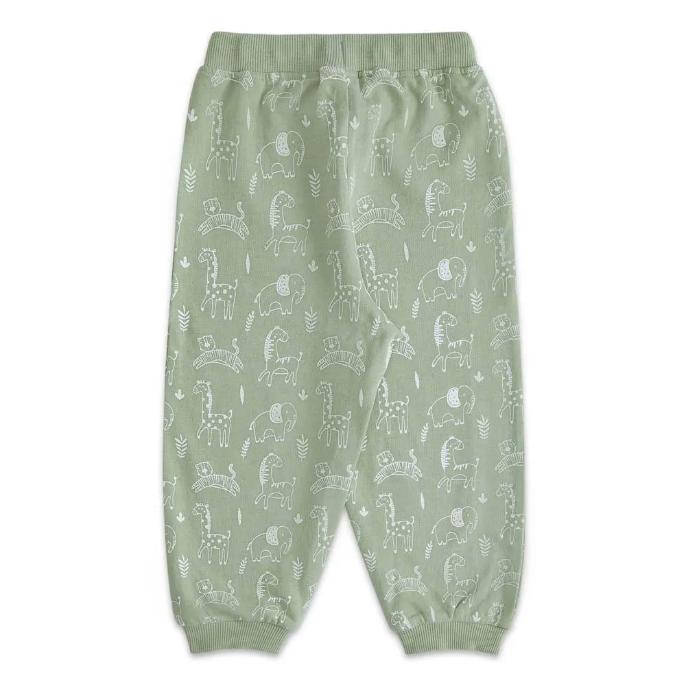 100% Cotton Full Length Boy Joggers, Green
