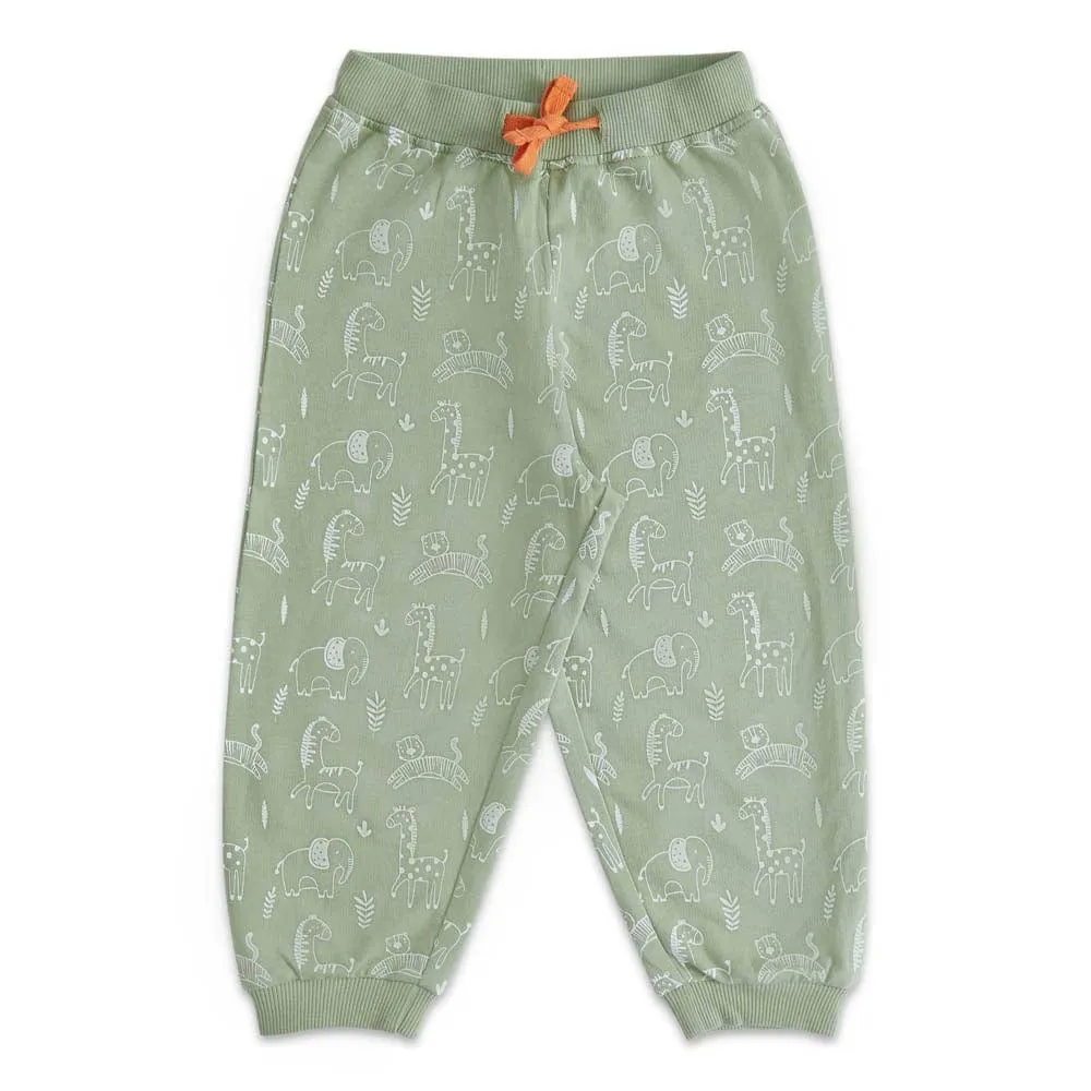 100% Cotton Full Length Boy Joggers, Green