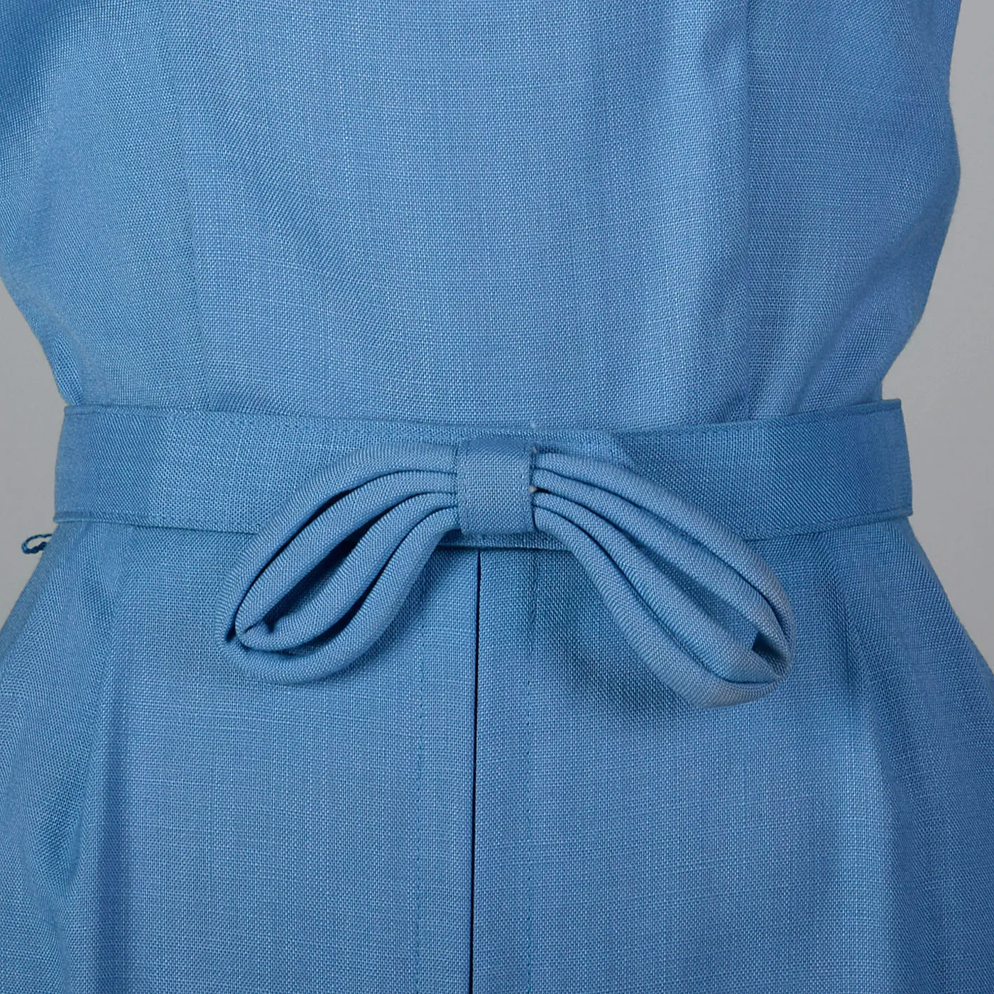 1950s Blue Rayon Day Dress