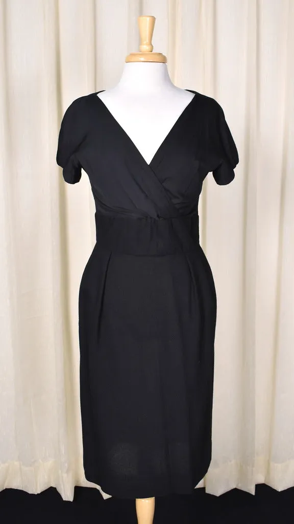 1960s Vintage LBD Wool Skirt Dress