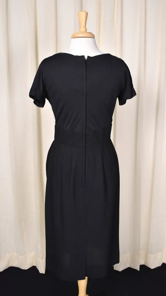 1960s Vintage LBD Wool Skirt Dress