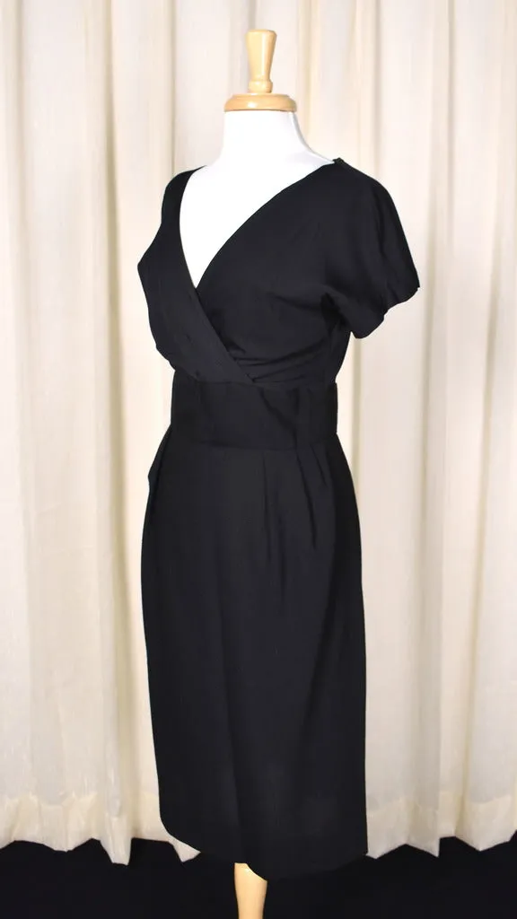 1960s Vintage LBD Wool Skirt Dress
