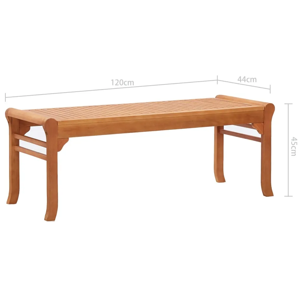 2-Seater Garden Bench 120 cm  Solid Eucalyptus Wood