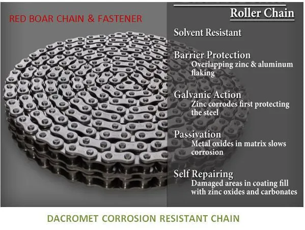 #50-2R Duplex Dacromet Corrosion Resistant Roller Chain - 10ft Roll