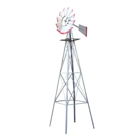 6FT Garden Windmill 186cm Metal Ornament Outdoor Decor Wind Mill