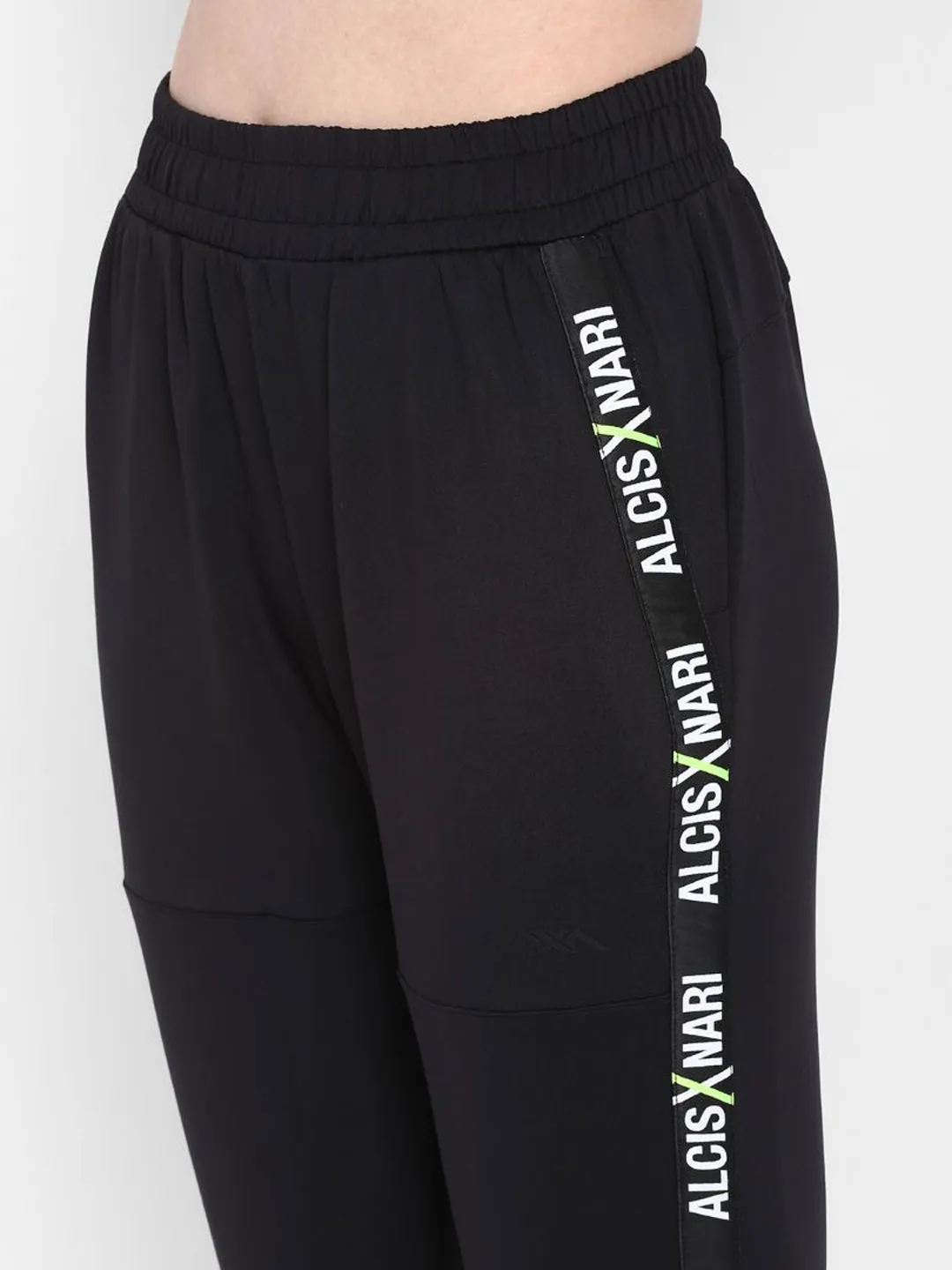 Alcis Women Black Solid Straight-Fit Track Pants