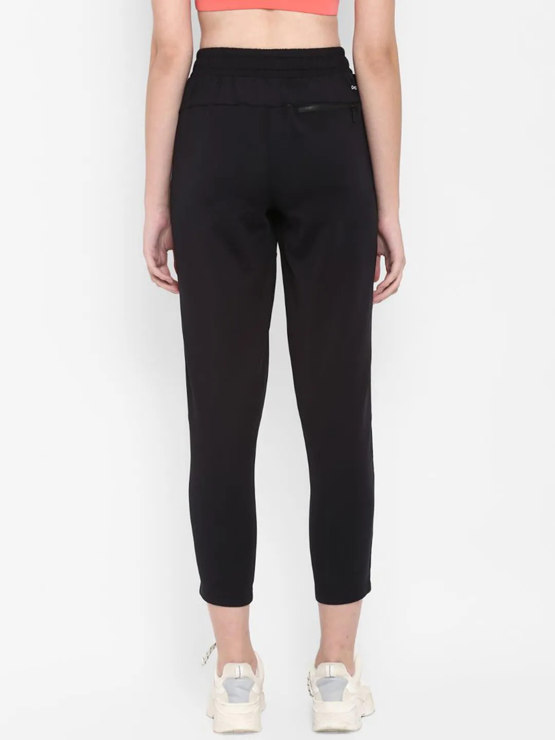 Alcis Women Black Solid Straight-Fit Track Pants