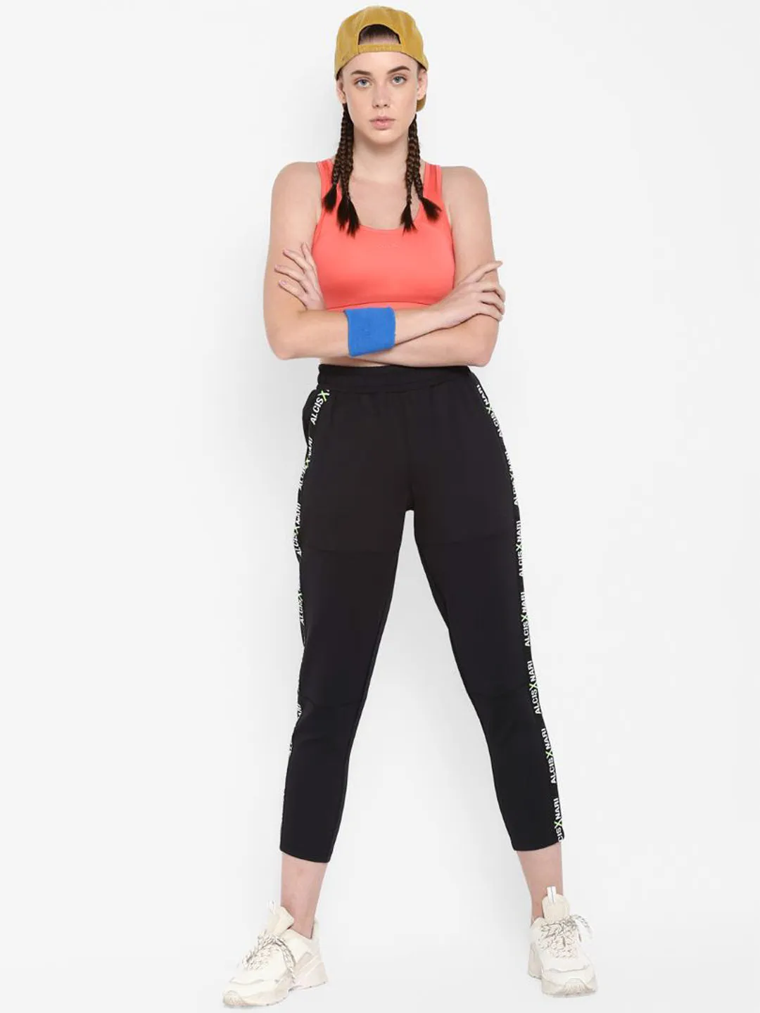 Alcis Women Black Solid Straight-Fit Track Pants