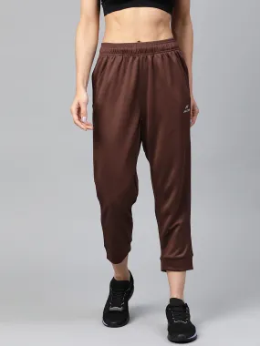 Alcis Women Brown Straight Fit Solid Outdoor Joggers