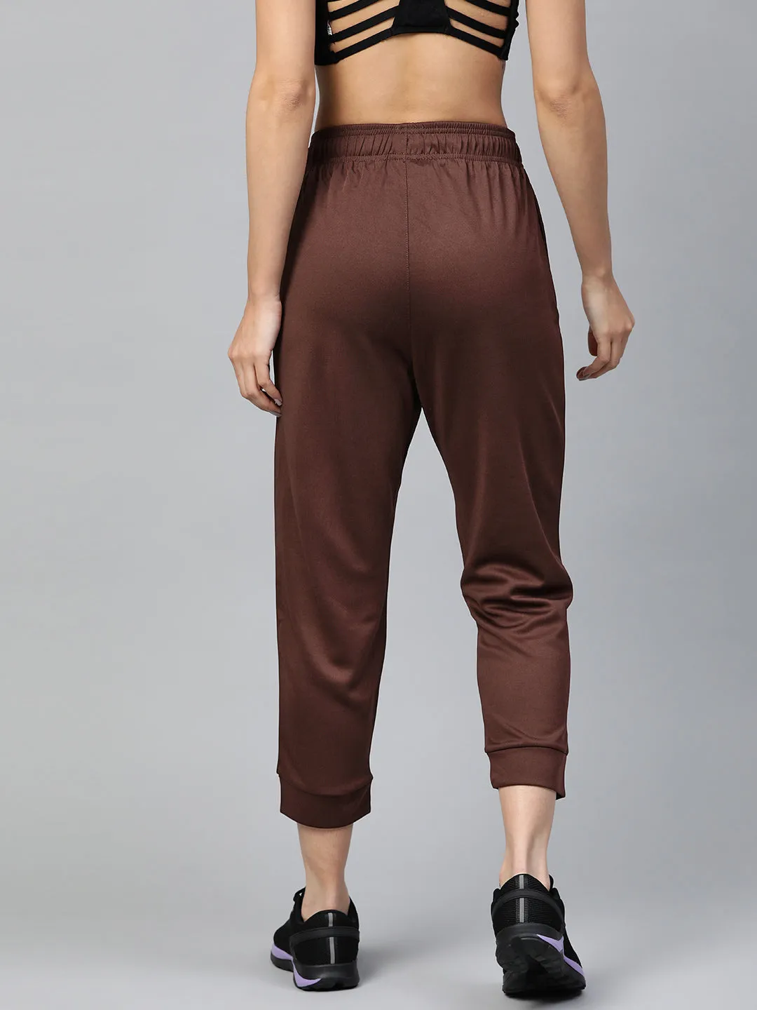 Alcis Women Brown Straight Fit Solid Outdoor Joggers