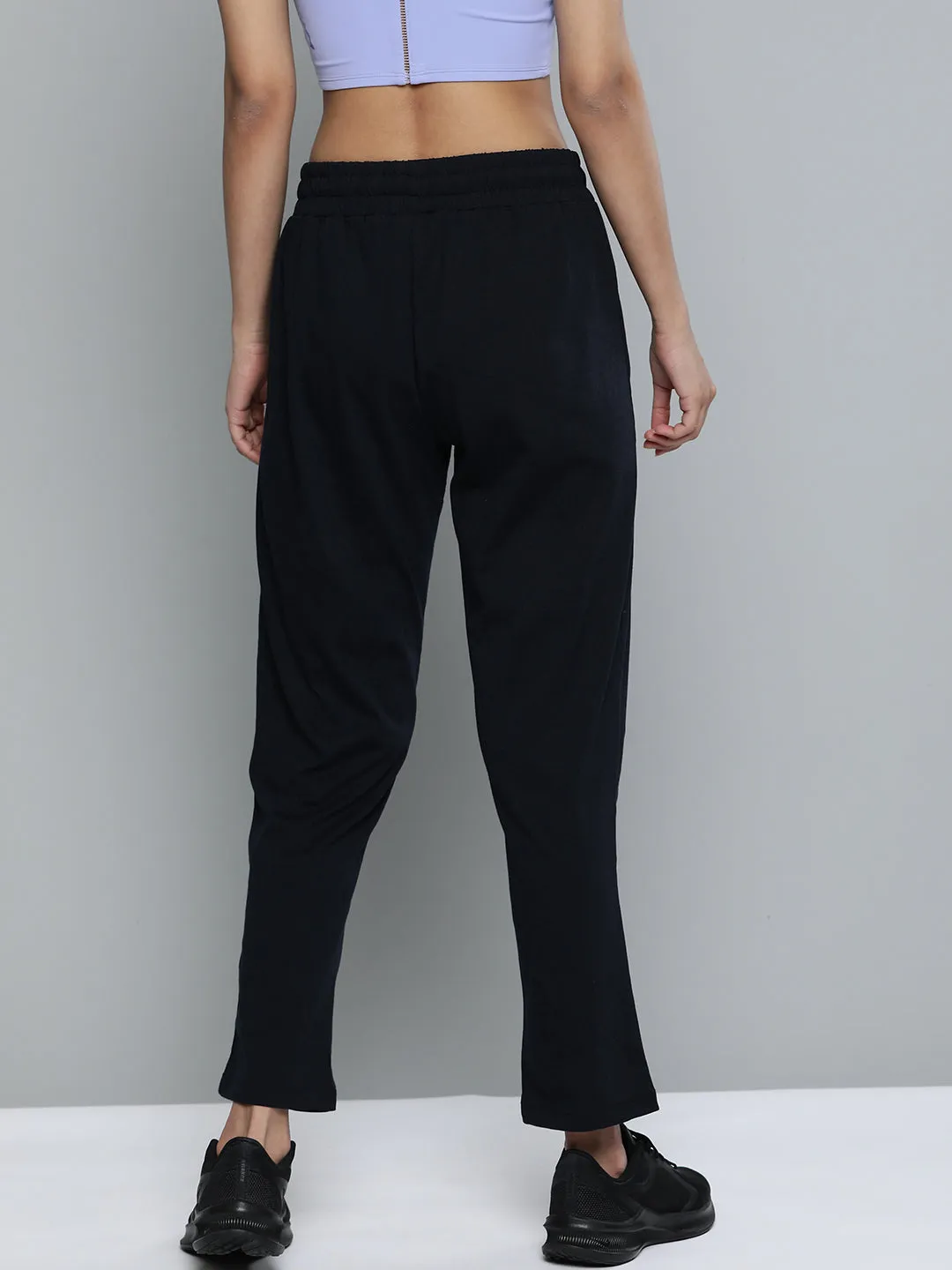 Alcis Women Navy Blue Solid Bootcut Track Pants