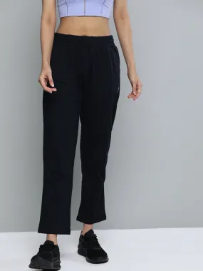 Alcis Women Navy Blue Solid Bootcut Track Pants