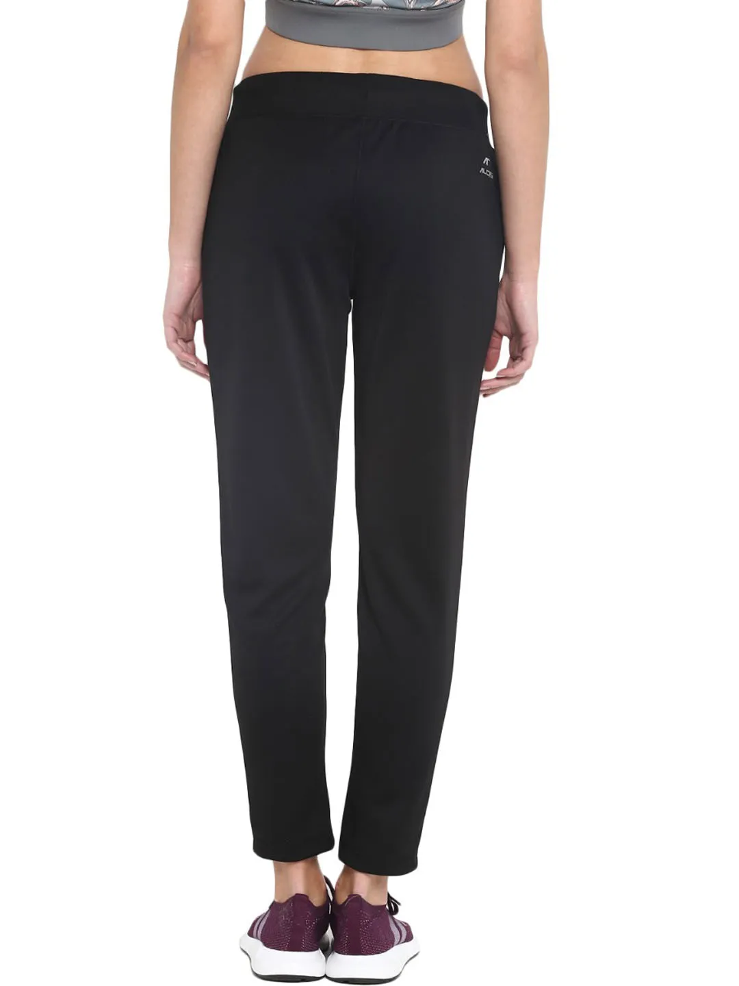Alcis Women Rajasthan Royals Black Solid Slim-Fit Track Pants