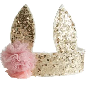 Alimrose sequin bunny crown