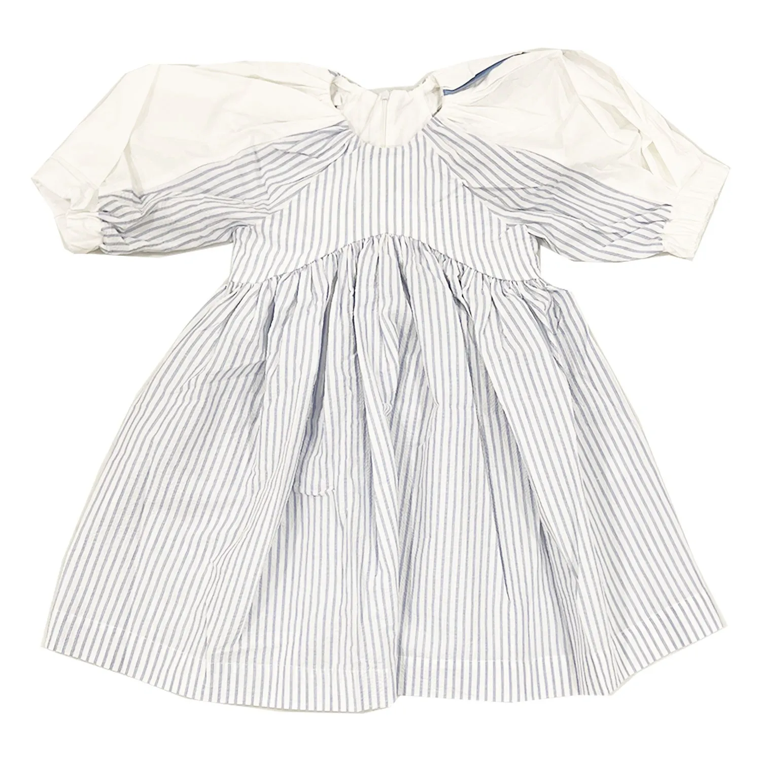Anja Schwerbrock  Aniko Dress With White Collar Seer Blue Stripes/Beige