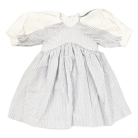 Anja Schwerbrock  Aniko Dress With White Collar Seer Blue Stripes/Beige