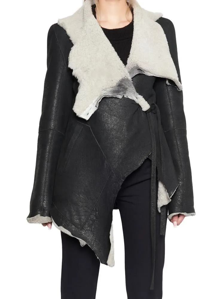 Ann Demeulemeester Asymmetric Shearling jacket
