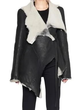 Ann Demeulemeester Asymmetric Shearling jacket