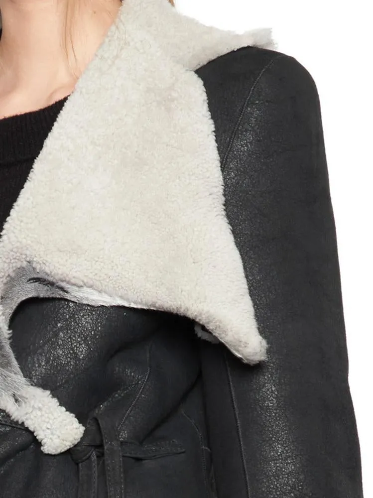 Ann Demeulemeester Asymmetric Shearling jacket