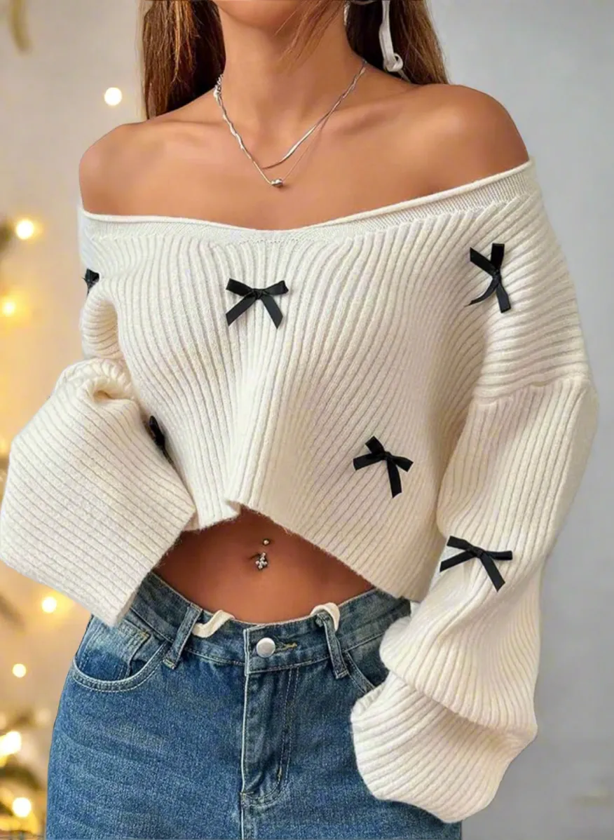 Baby Bows Crop Sweater