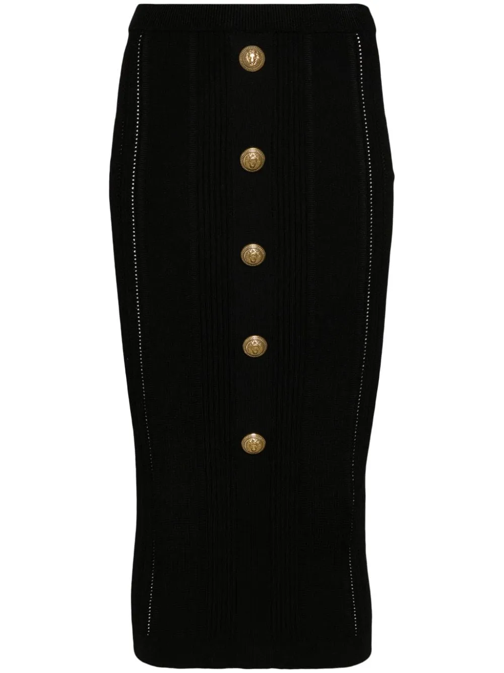 BALMAIN Chic Black Knit Pencil Skirt for Women