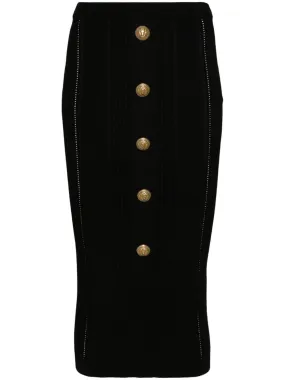 BALMAIN Chic Black Knit Pencil Skirt for Women