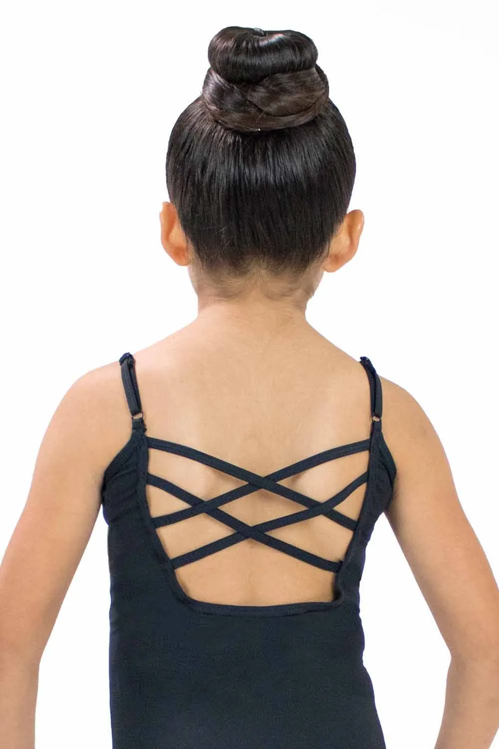 Basic Moves BM5497GN Girls' Microfiber XX-Back Cami Leotard