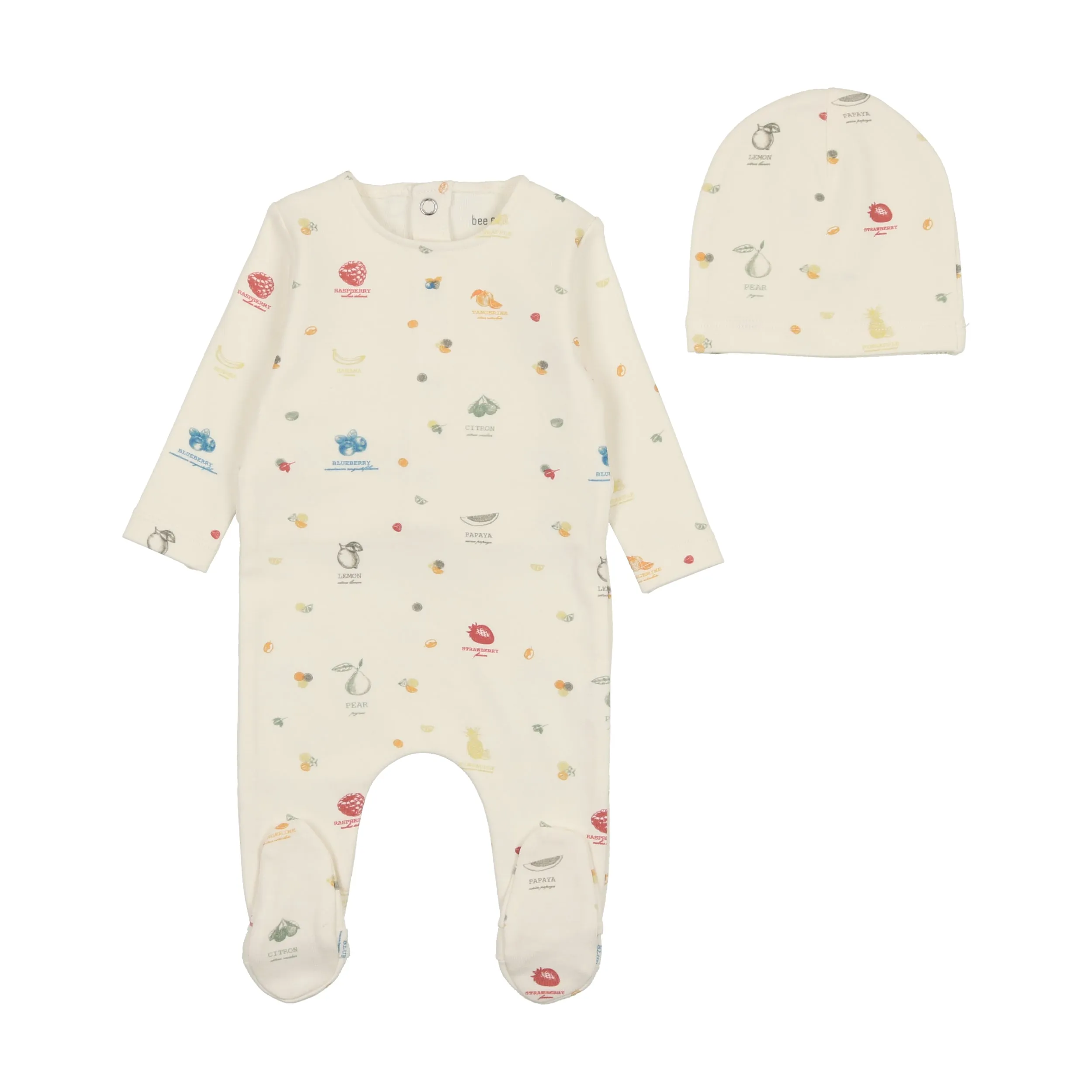 Bee & Dee Boys Print Fruit Print Footie/Beanie
