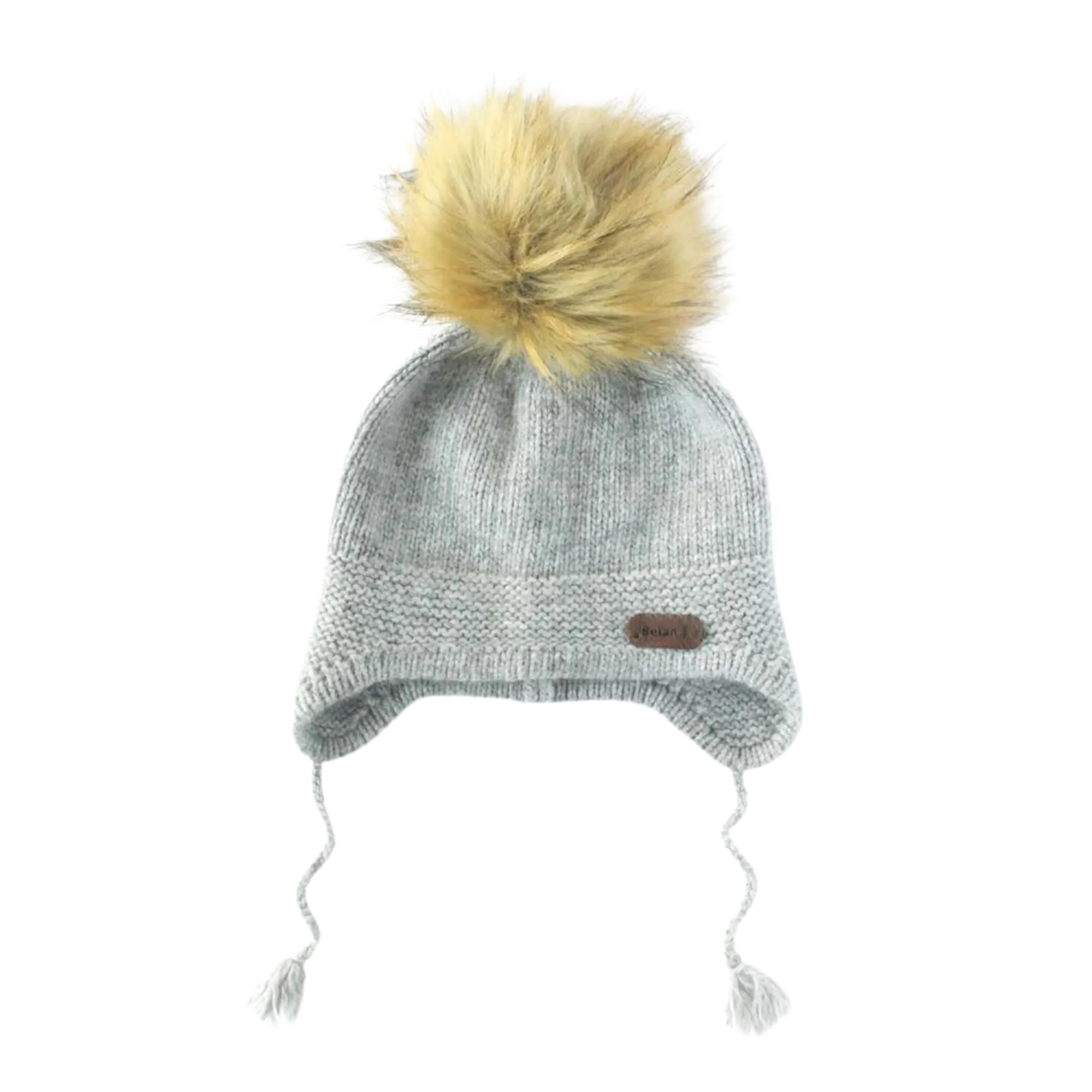 BELAN J Baby Beanie with Faux Fur Pompom (0-12M)