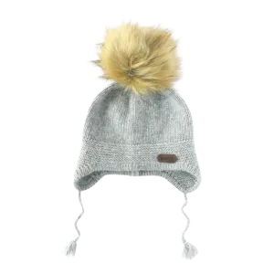 BELAN J Baby Beanie with Faux Fur Pompom (0-12M)