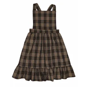 Belati  Charcoal Plaid Apron Dress