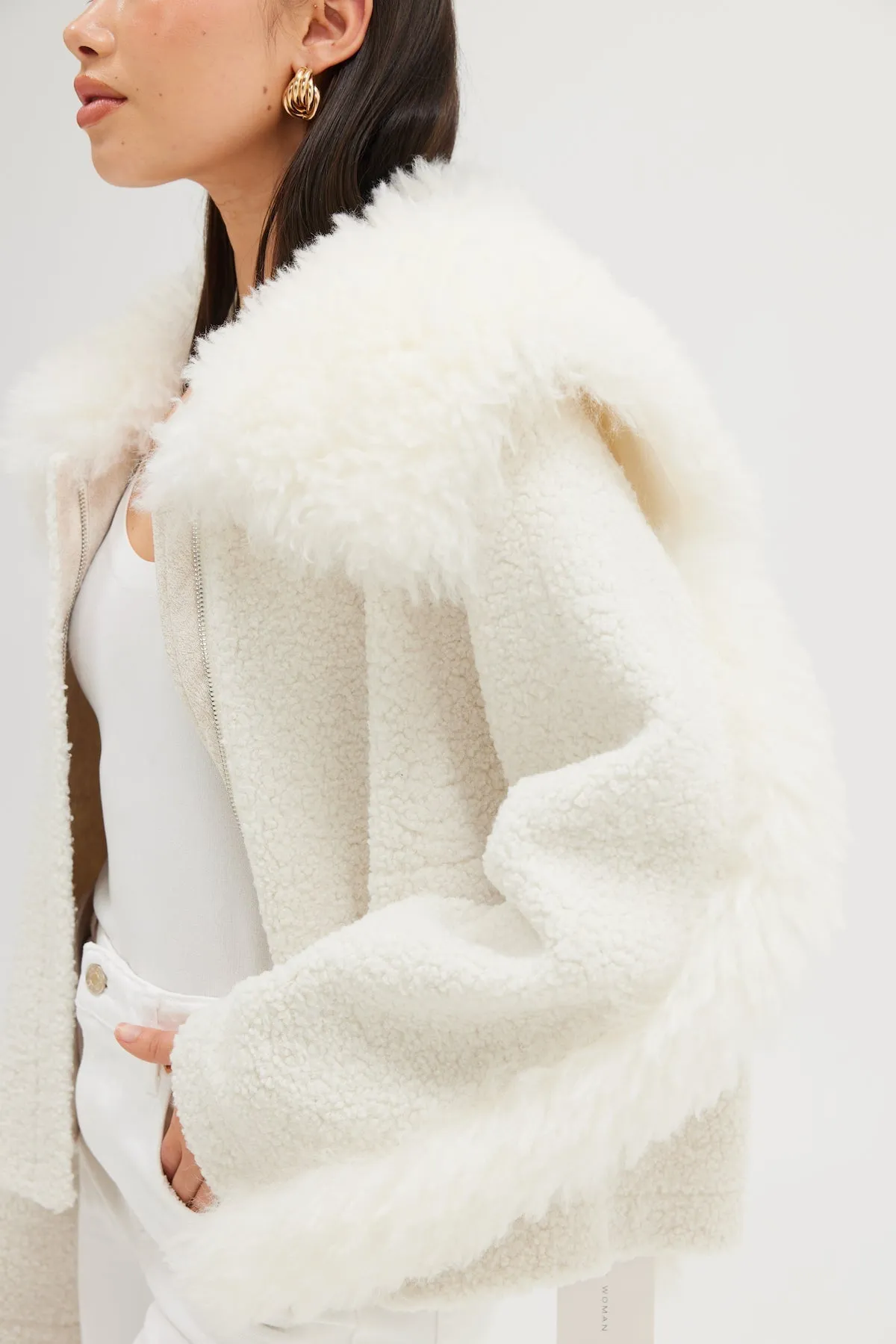 Bella Shearling Jacket - Off White