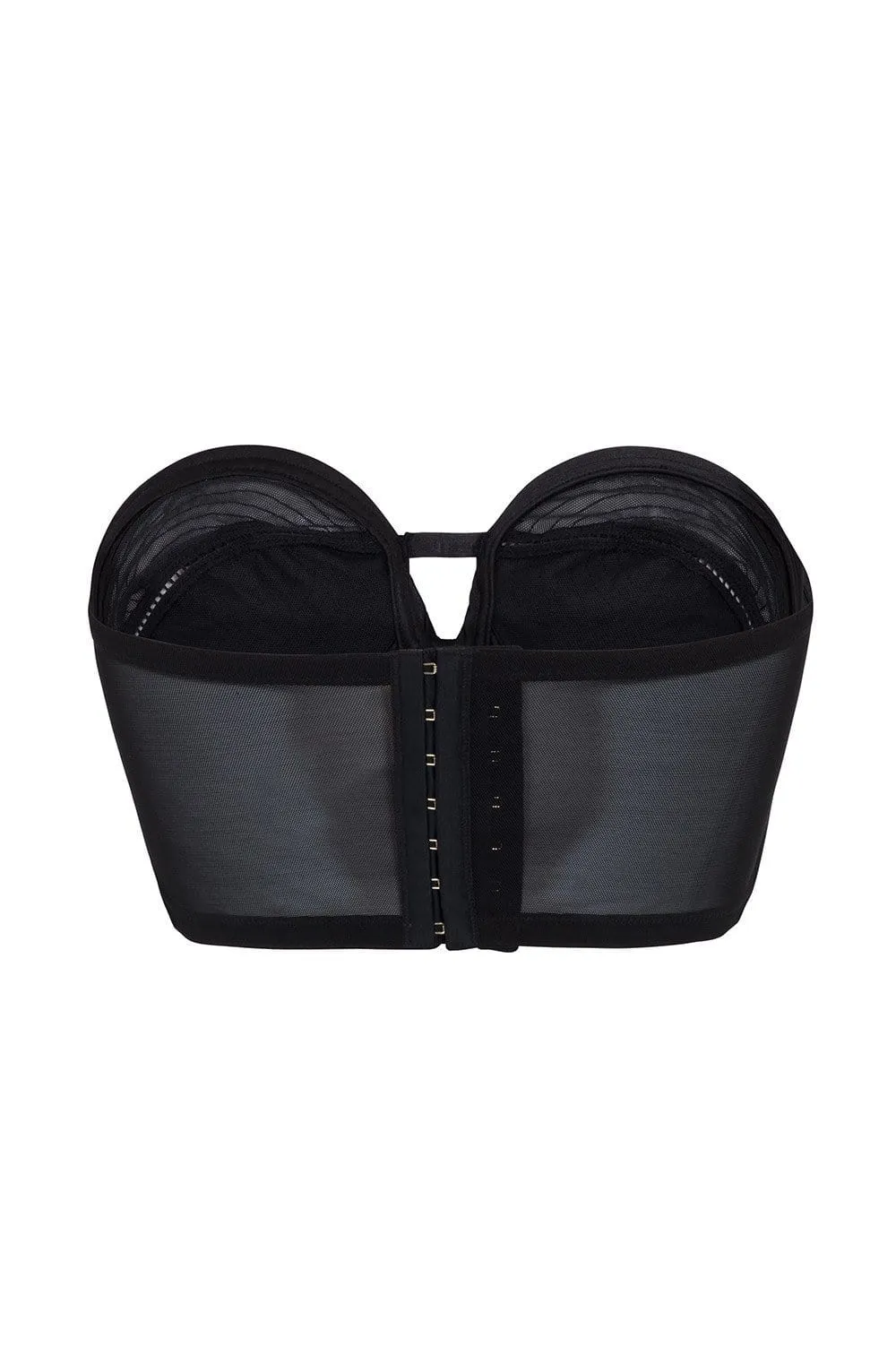 Bettie Page Longline Black Overwire Bra A - DD