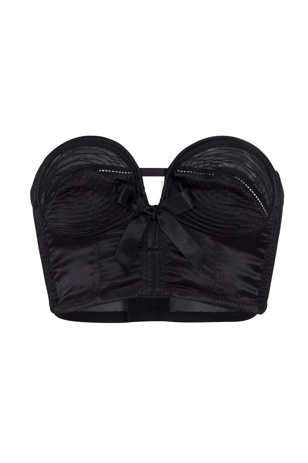 Bettie Page Longline Black Overwire Bra A - DD