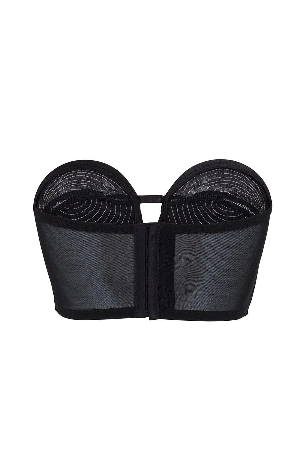 Bettie Page Longline Black/Peach Overwire Bra