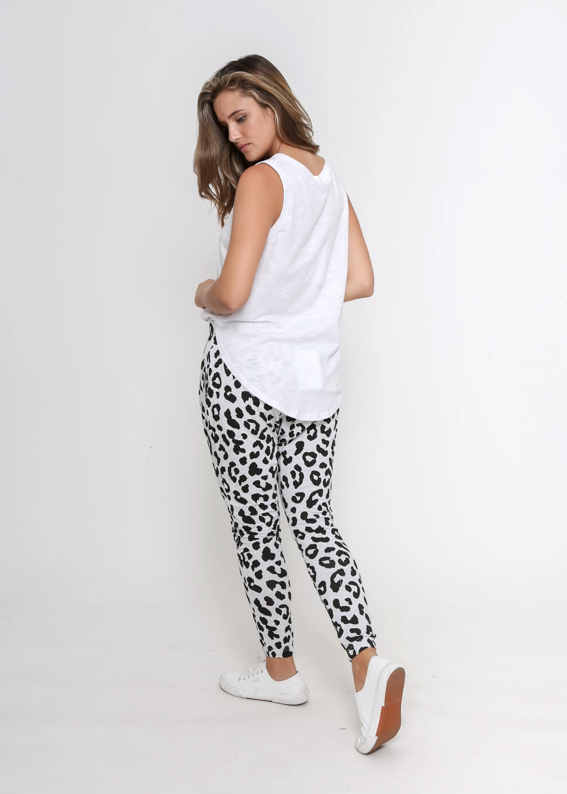 Billie Joggers - Marle/Black Leopard