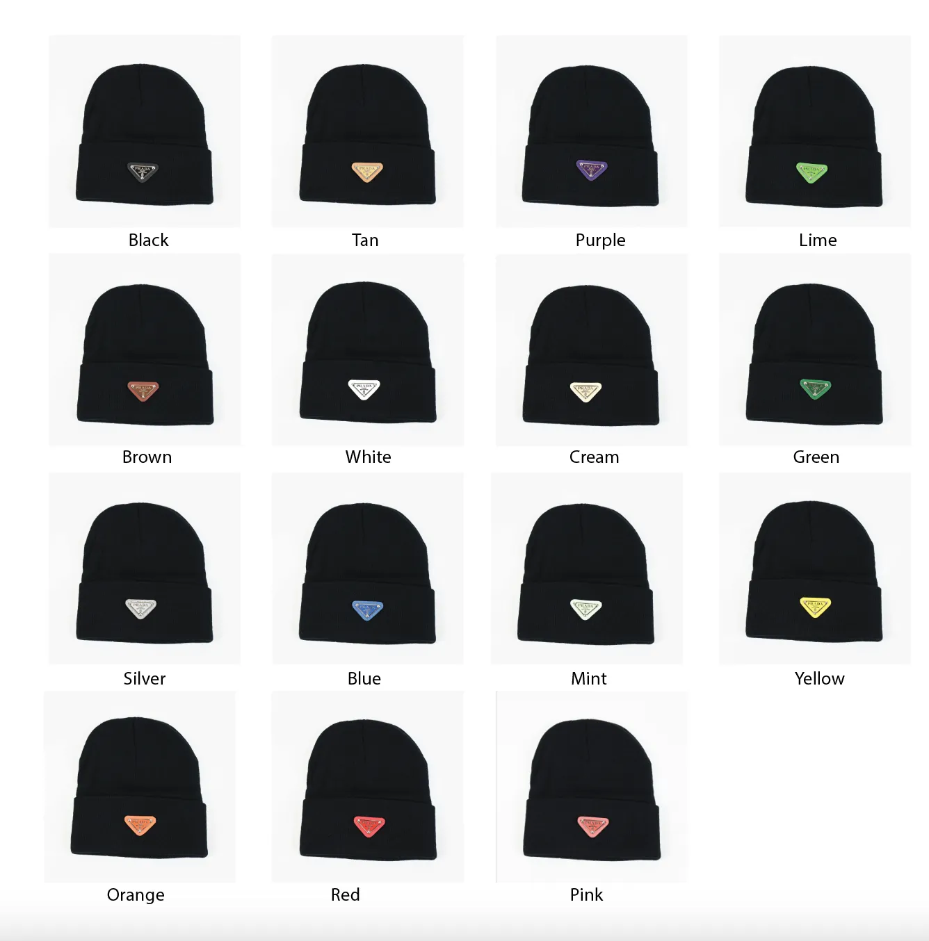 Black classic style beanie (14 emblem colors avaiable)