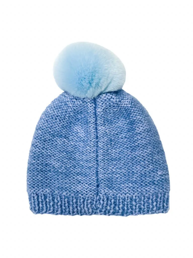 Blue Chinchilla Fur Beanie