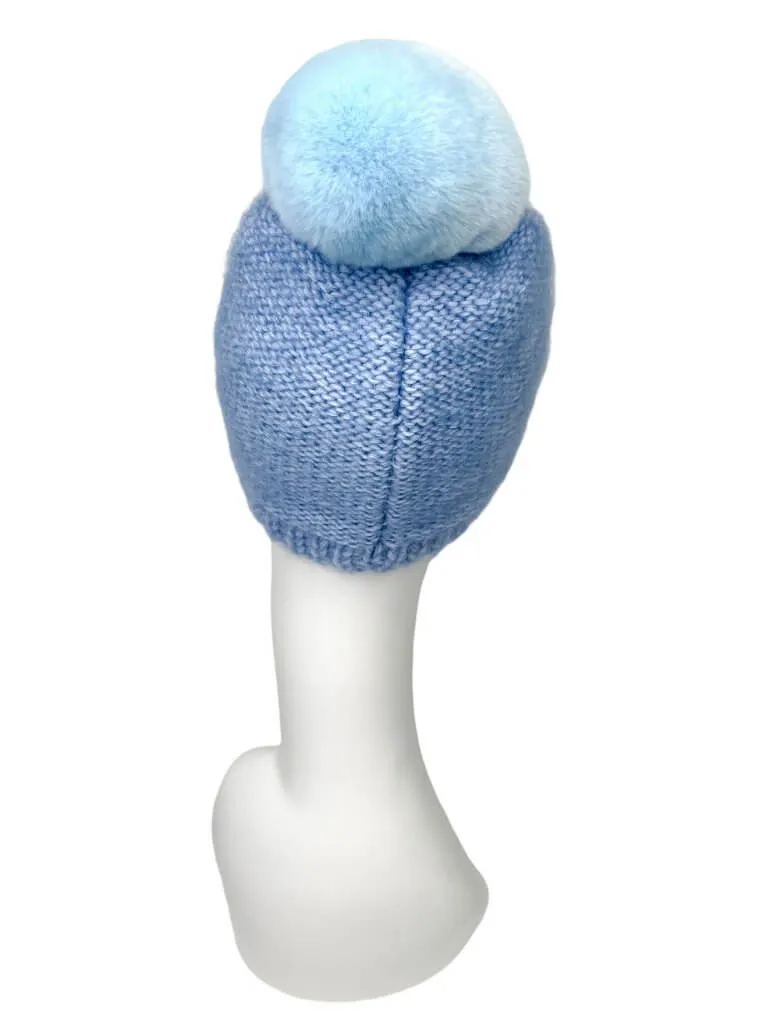 Blue Chinchilla Fur Beanie