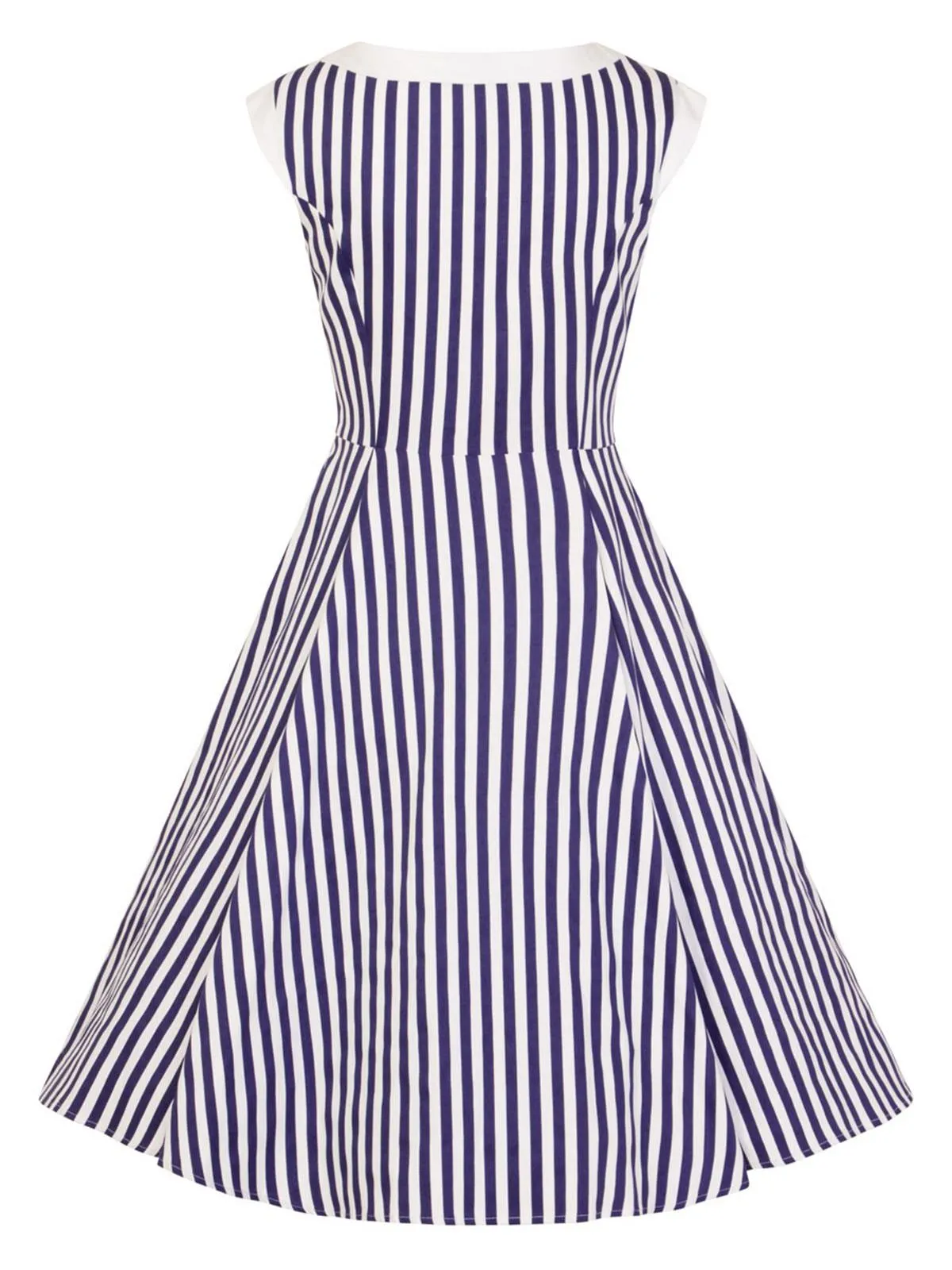 Blue Nautical Stripe Classic Vintage Style Swing Dress