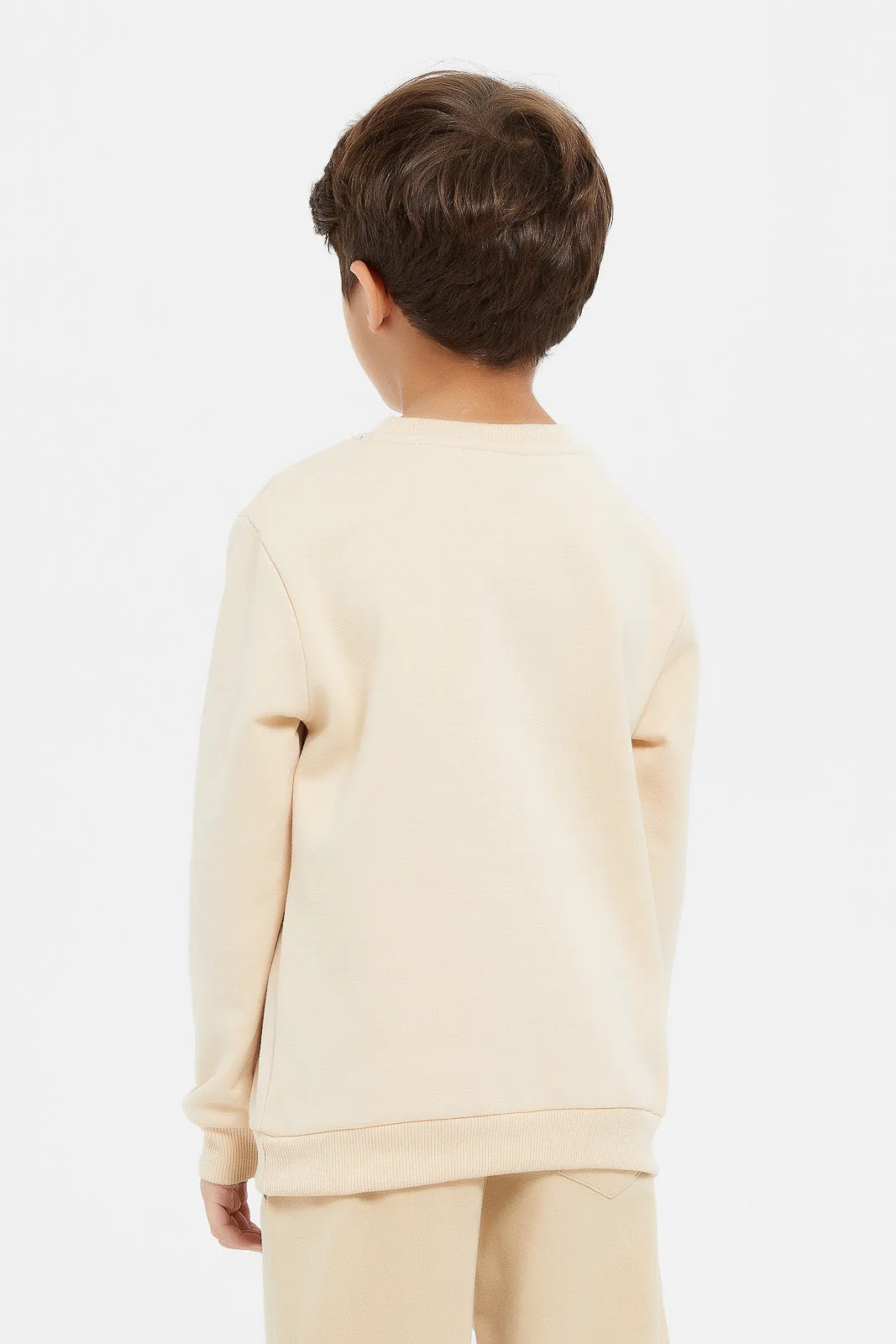 Boys Beige Sonic Printed Sweatshirt