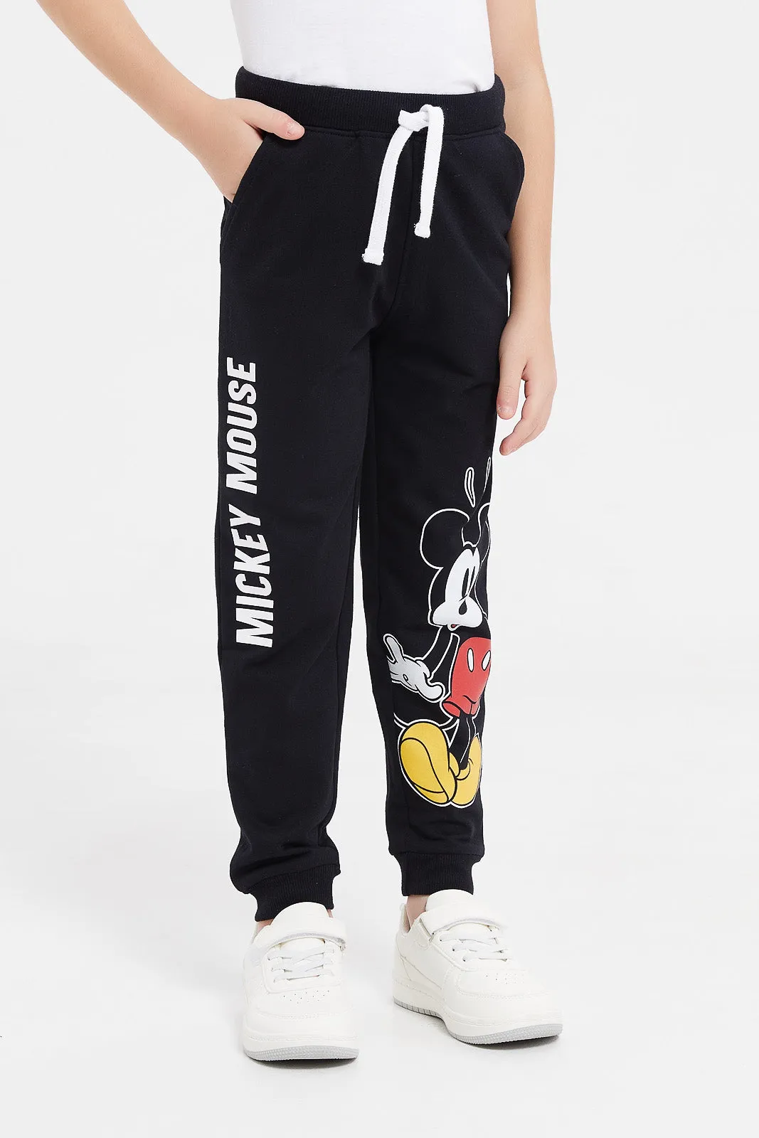 Boys Black Micky Mouse Joggers