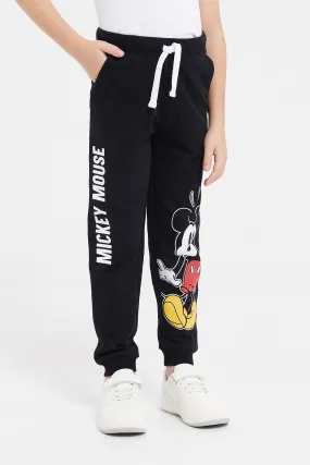 Boys Black Micky Mouse Joggers