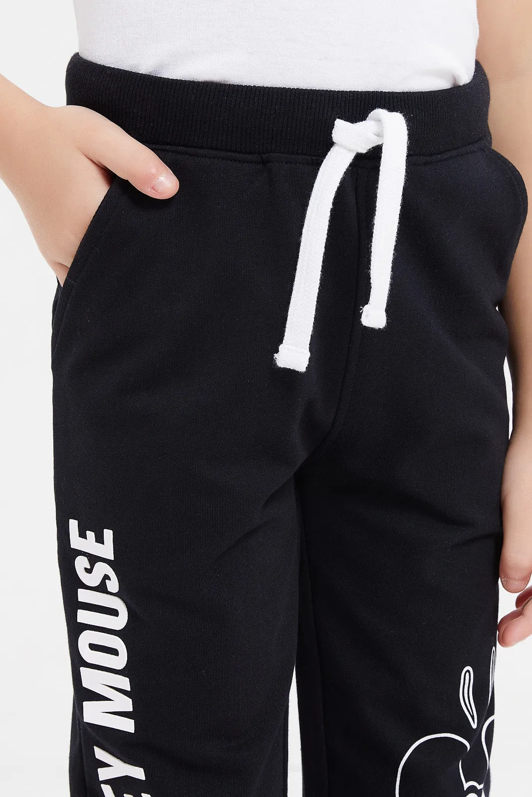 Boys Black Micky Mouse Joggers