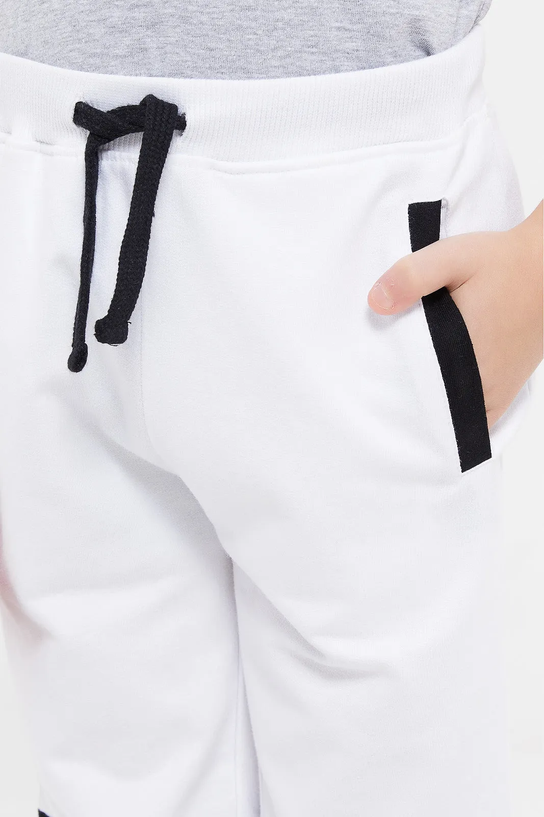 Boys Grey Mickey Paneled Joggers