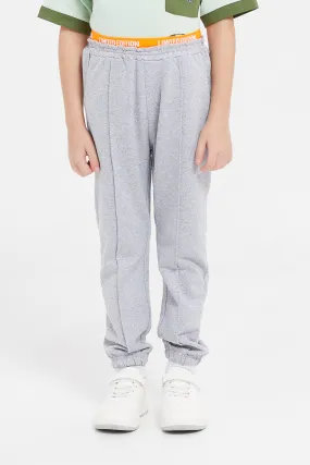 Boys Grey Neon Waist Pull On Joggers