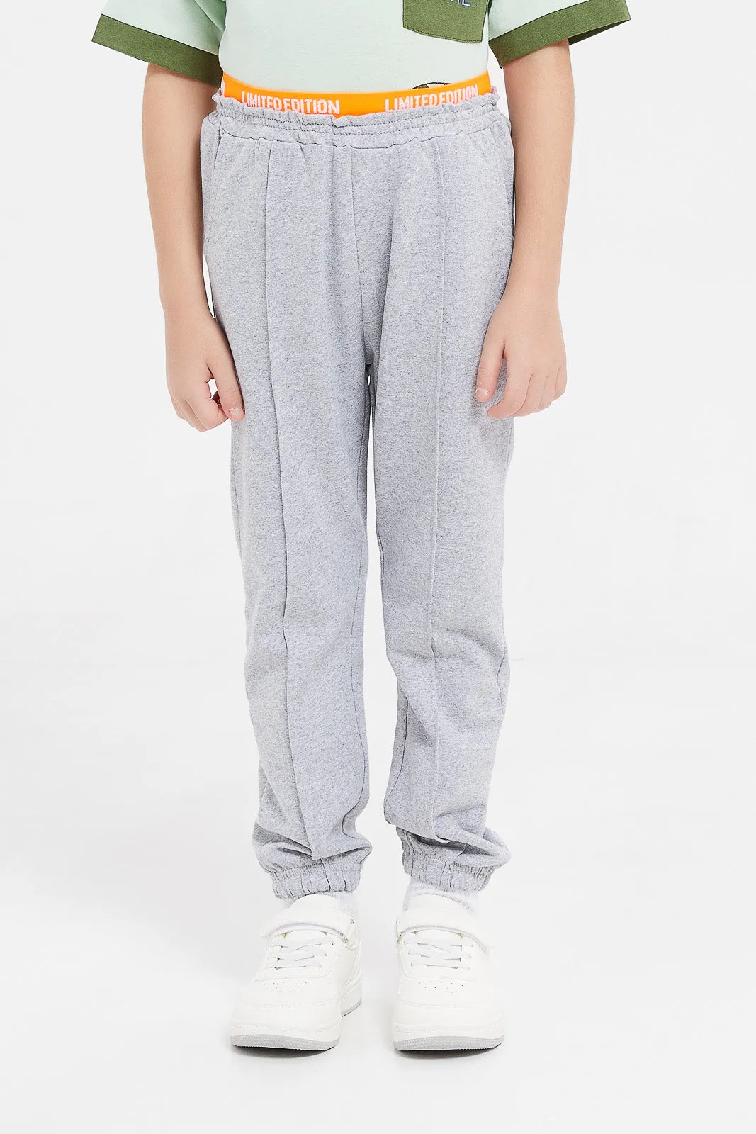 Boys Grey Neon Waist Pull On Joggers