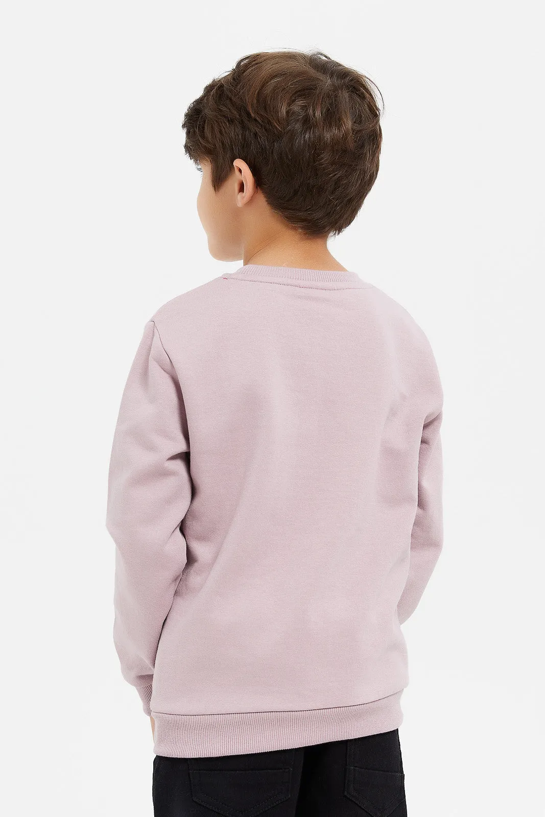 Boys Lilac Spider Man Sweatshirt