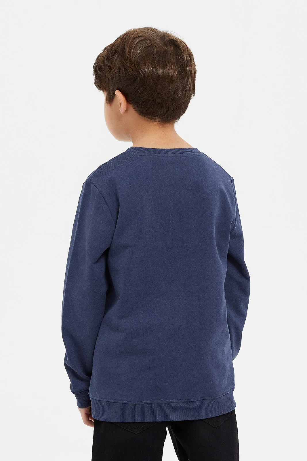 Boys Navy Mario Sweatshirt